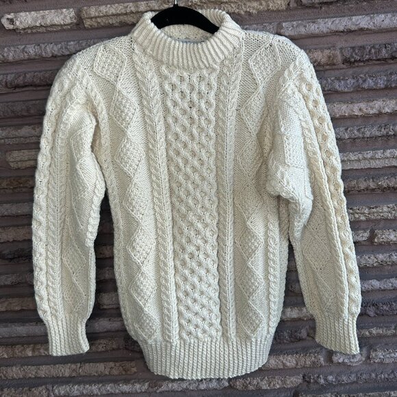 Joseph F. Heron Vintage 70s Ardara Donegal Irish Handknit Fisherman Sweater - Picture 7 of 7